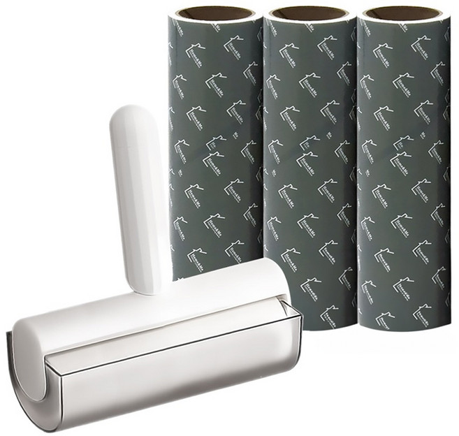 홈앤미 에센셜 사선컷팅 테이프 클리너 핸들 + 케이스 + 리필 4p 세트, 1세트