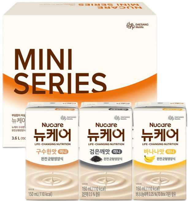 뉴케어 미니 시리즈 혼합 멀티팩 완전균형영양식 3종 24p, 3.6L, 1개