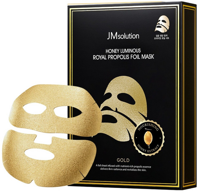 JMsolution 肌司研 蜜光皇家蜂膠箔紙營養面膜 金, 1個, 10入