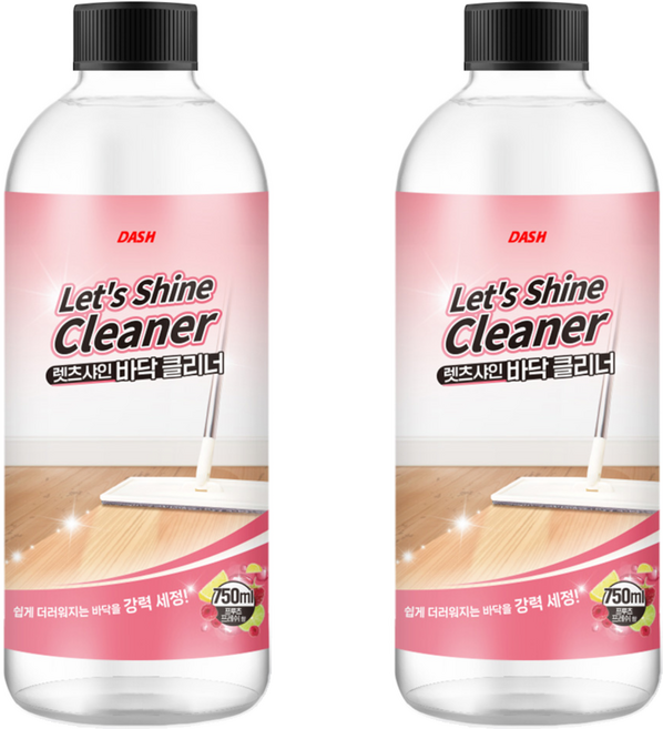 대쉬 렛츠샤인 바닥 클리너 청소 세정제, 750ml, 2개