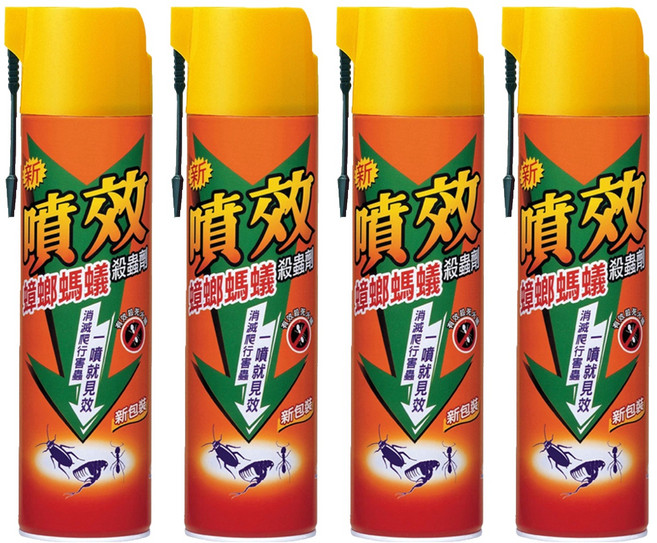 噴效 蟑螂螞蟻殺蟲劑, 600ml, 4瓶