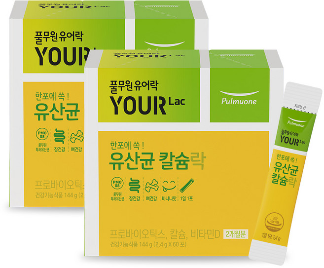 풀무원건강생활 유어락 유산균 칼슘락 60p, 144g, 2개