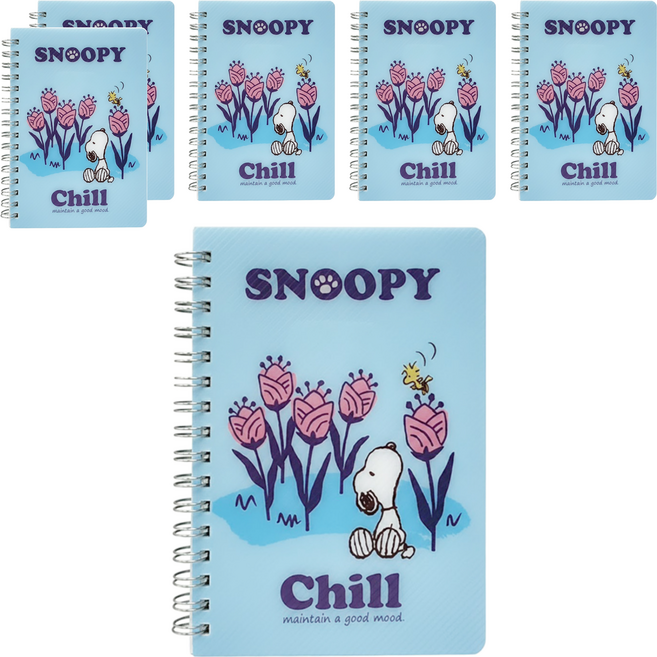 收納王妃 SNOOPY 50KPP線圈筆記, 藍色, 6本