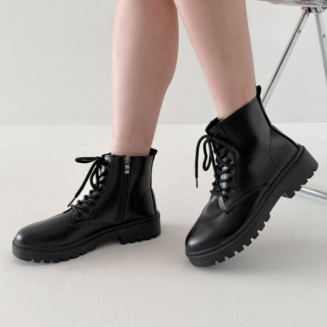 어바웃슈 숏기장 레이스업 플랫폼 워커 부츠 TSP1318