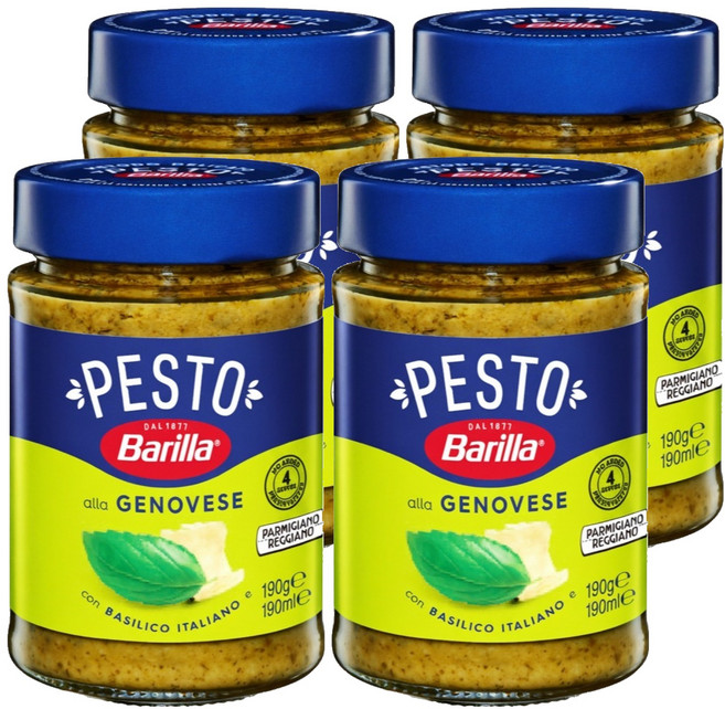 바릴라 바질 페스토 소스, 190g, 4개