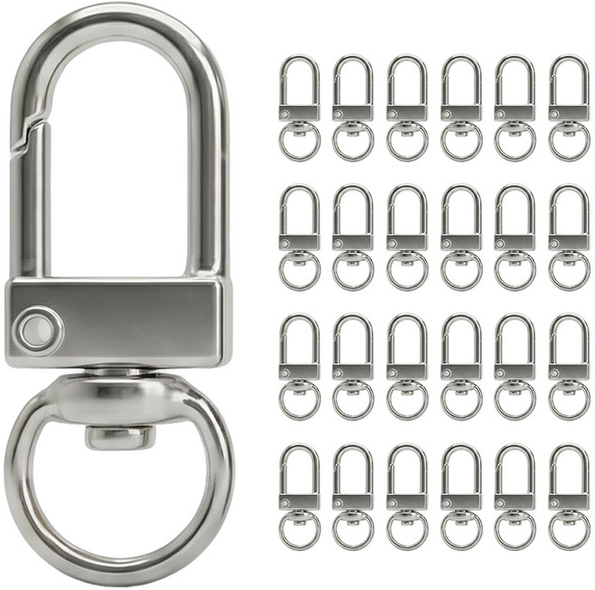 마메 엑세서리 키링 부자재 D고리, 실버, 25개