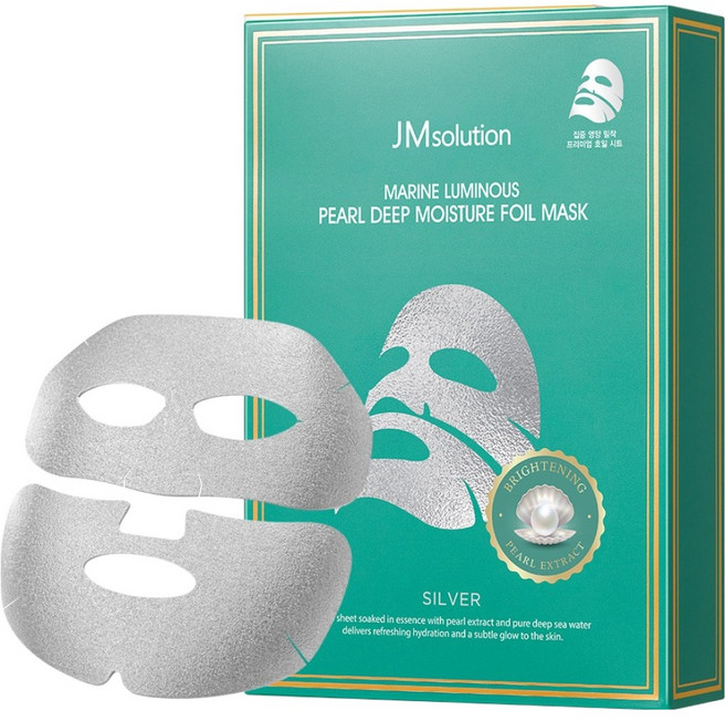 JMsolution 肌司研 清光海洋珍珠深層保濕箔光澤面膜 銀色, 1個, 10入