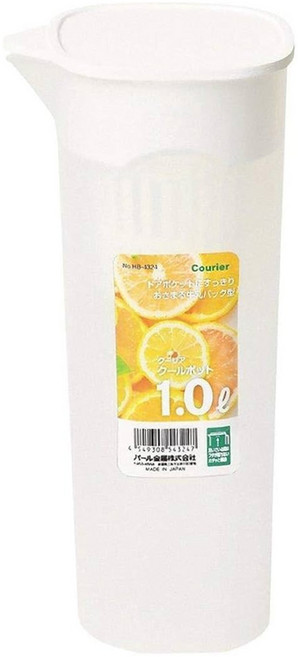 PEARL LIFE 珍珠金屬 coolia系列 冷水壺 附濾網, 透明色 + 白色, 1.1L, 1個