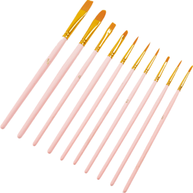 심플라인 수채화 붓 세트 핑크, 10종, 1세트