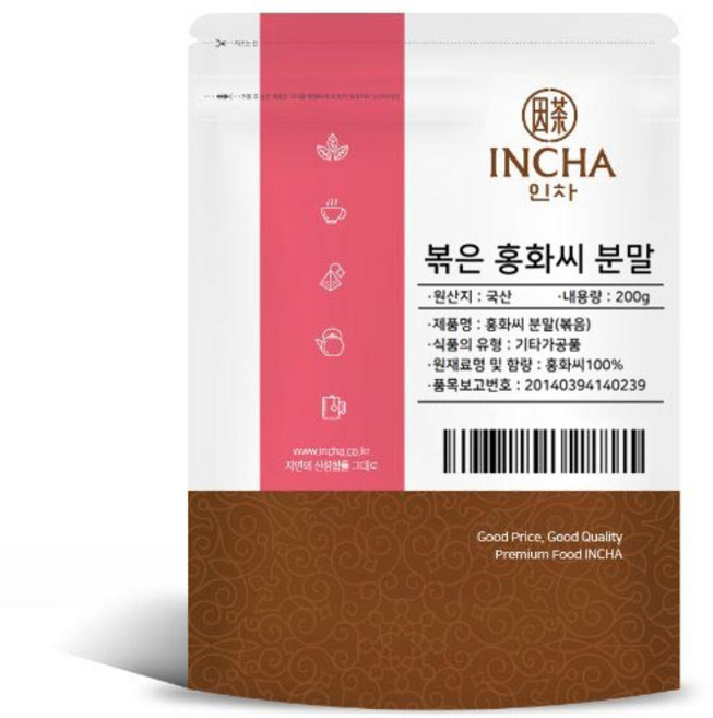 인차 볶은 홍화씨 분말, 200g, 1개