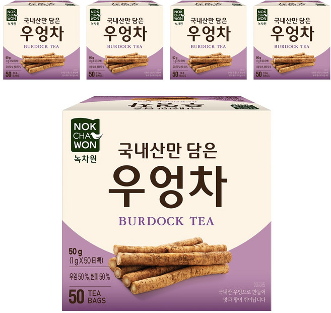 녹차원 국내산만 담은 우엉차, 1g, 50개입, 5개