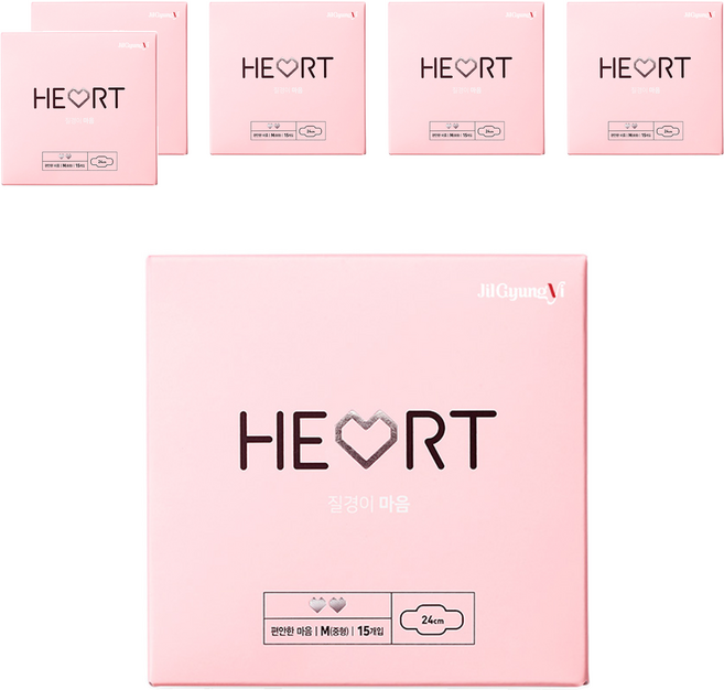 질경이 편안한 마음 생리대 날개형, 6개, 15개입, 중형