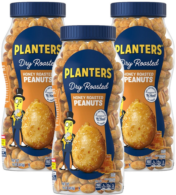 PLANTERS 허니로스티드 피넛, 453g, 3개