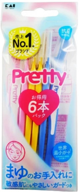 KAI 貝印 修眉刀 6支, FMLV-6P, 1組