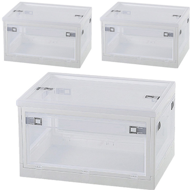 KEYWAY 聯府 經典5開式摺疊收納箱 YR50-1 50L, 白色, 3個