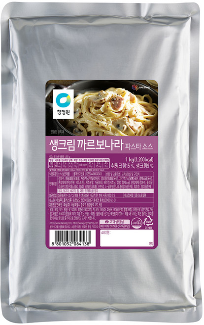 청정원 생크림 까르보나라 파스타소스, 1kg, 1개