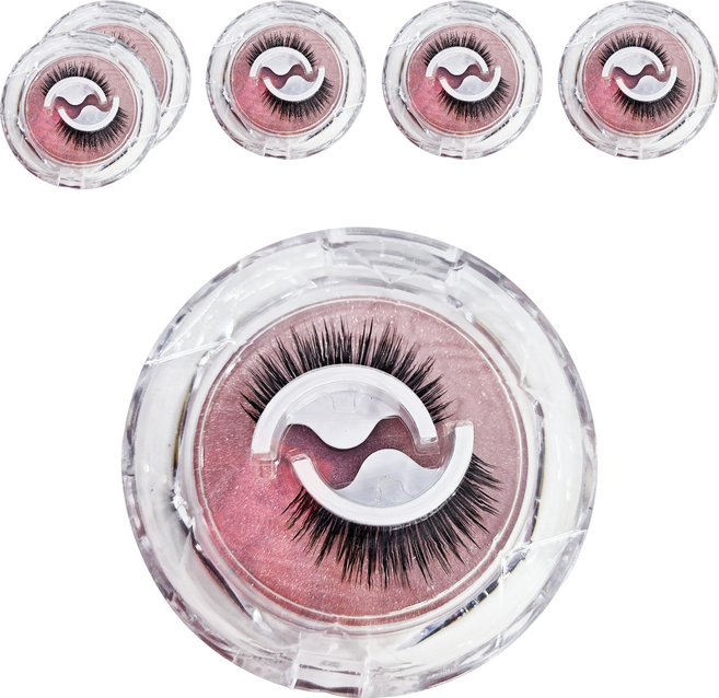 自黏假睫毛 Set 人造纖維材質 快速配戴 穩固不易掉落, 黑密款, 2組