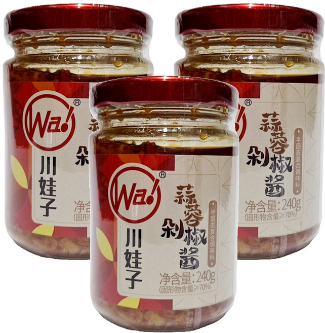 川娃子 蒜蓉剁椒醬, 240g, 3罐