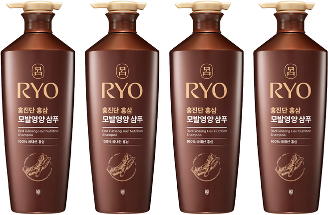 려 홍진단 홍삼 영양 샴푸, 820ml, 4개