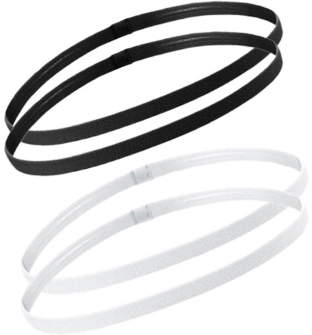 헤이조이 라인 띠 스포츠 헤어밴드 세트, 블랙 + 화이트, 4개