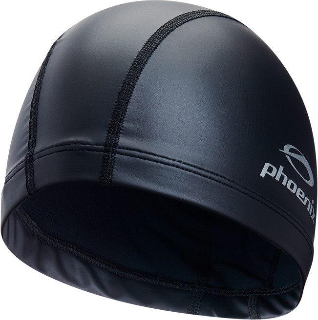 피닉스 우레탄 수영모자, Black, 1개