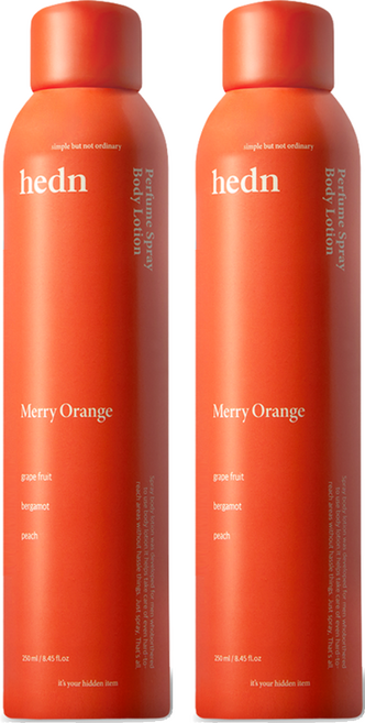 hedn 퍼퓸 스프레이 바디로션 메리오렌지향, 250ml, 2개