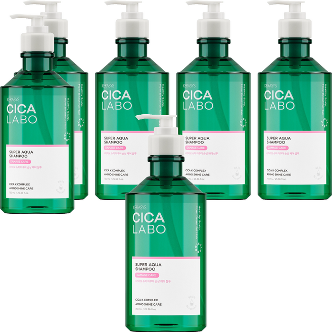 케라시스 시카라보 슈퍼 아쿠아 손상 케어 샴푸, 750ml, 6개