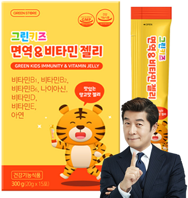 그린스토어 그린키즈 면역 앤 비타민젤리 15p, 300g, 1개