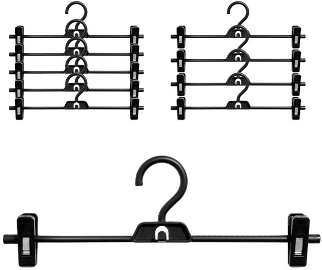 생활공식 논슬립 고급형 바지걸이, 10개, 블랙