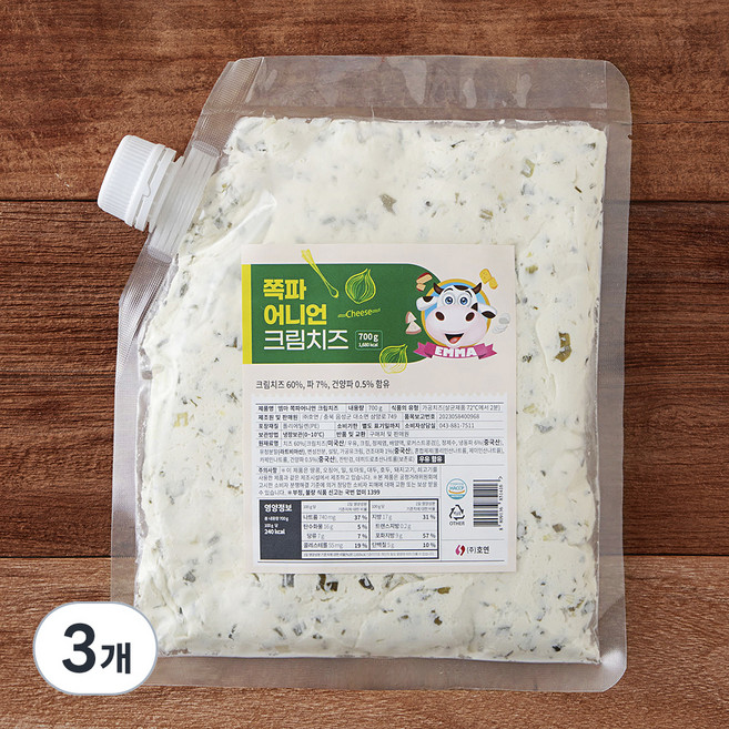 엠마 쪽파 어니언 크림치즈, 700g, 1개입, 3개