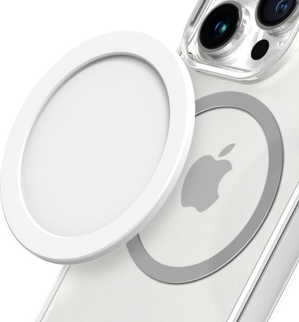 엑씨 전기종 탈부착 페인트 무광 맥세이프 호환 자석 디스크, 1개, 화이트