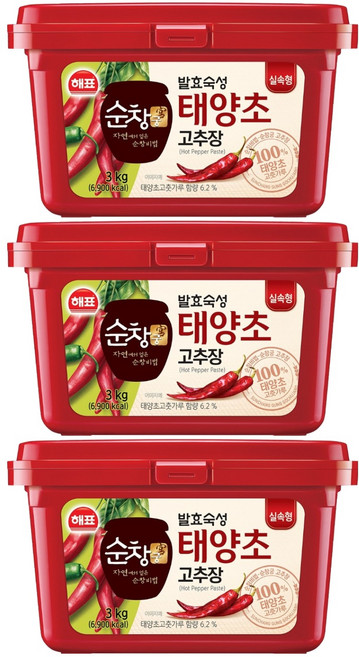 순창궁 태양초 고추장, 3kg, 3개