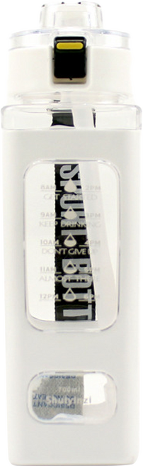 方型吸管彈蓋杯, 白色, 700ml, 1個