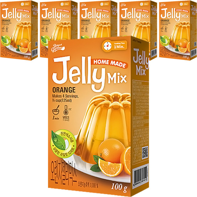 브레드가든 오렌지젤리믹스 젤리만들기, 100g, 6개