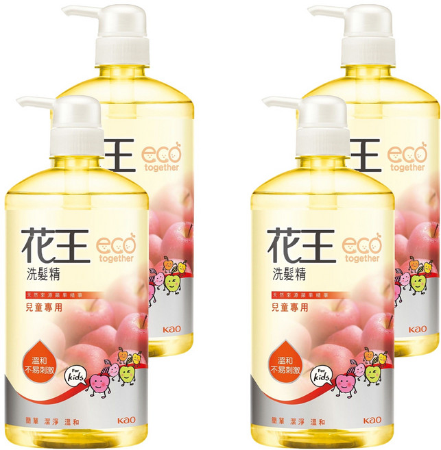 Kao 花王 台灣公司貨 洗髮精 兒童專用, 750ml, 4瓶