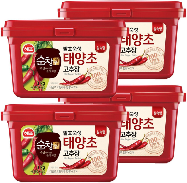 순창궁 태양초 고추장, 3kg, 4개