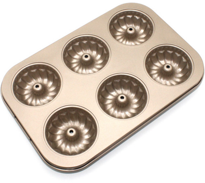 이홈베이킹 미니구겔호프틀 6구 금색, 1개