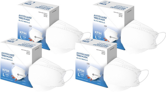 애니가드 뉴황사 방역용 마스크 대형 KF94, 50개입, 4개, 화이트