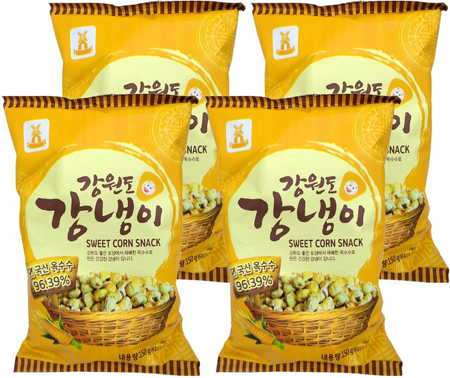 성부식품 당암티에프 강원도 강냉이 스낵, 150g, 4개