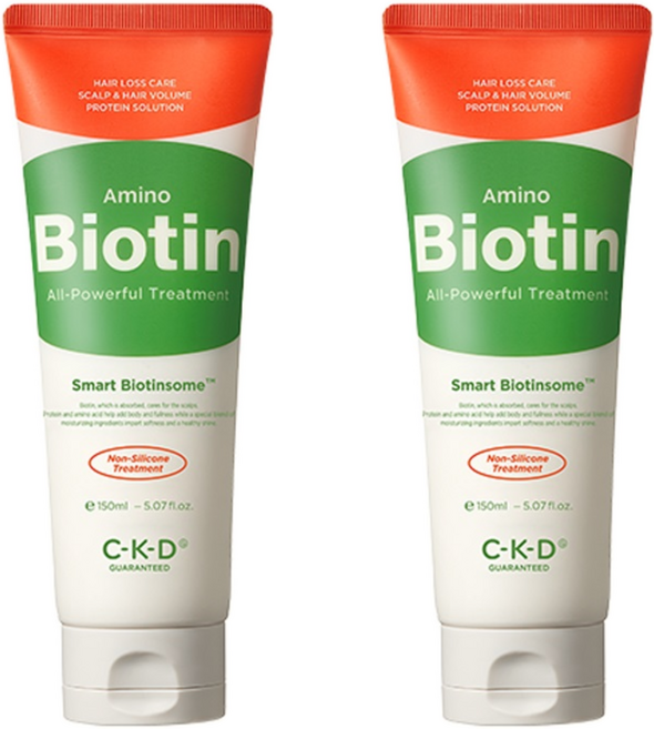 씨케이디 아미노 비오틴 올파워풀 헤어트리트먼트, 150ml, 2개