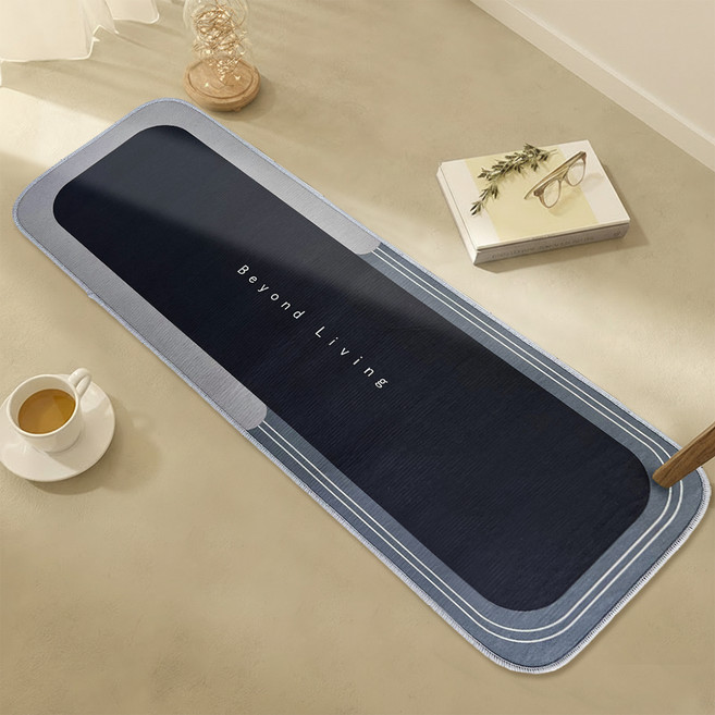 비욘드리빙 굿필링 도톰한 미끄럼방지 패브릭 발매트, 심플 그레이2라인