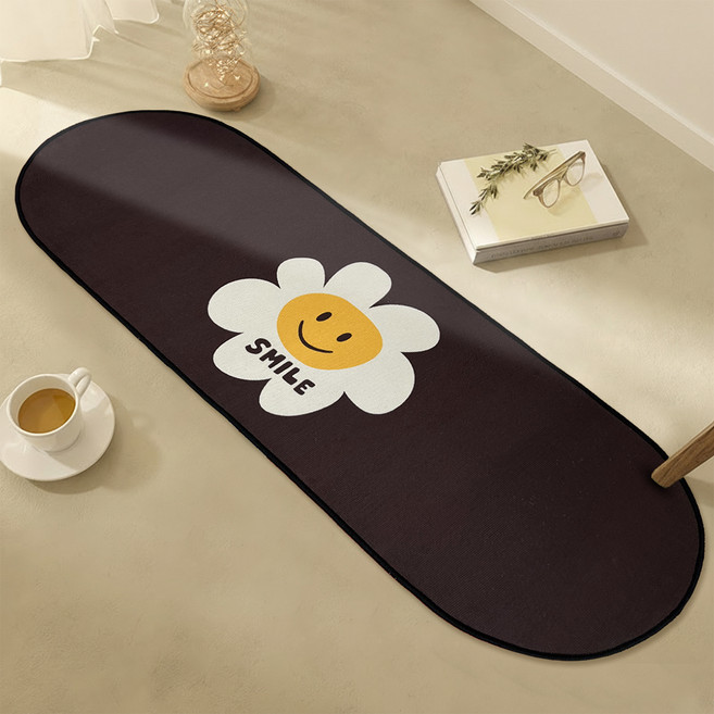 비욘드리빙 굿필링 도톰한 미끄럼방지 패브릭 발매트, 데이지 SMILE