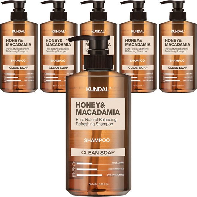 쿤달 네이처샴푸 클린솝향, 500ml, 6개