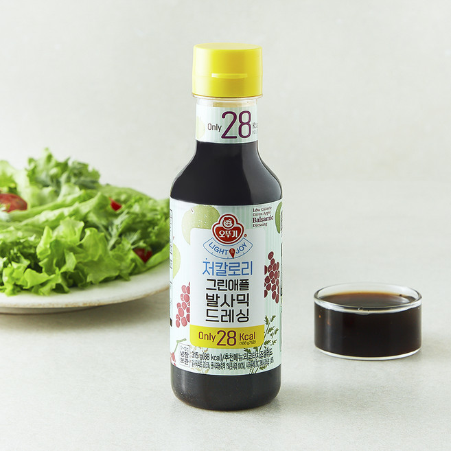 오뚜기 LIGHT&JOY 그린애플발사믹 저칼로리 드레싱, 315g, 1개