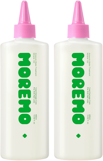 moremo 奇蹟100安瓶水潤護髮素, 400ml, 2個