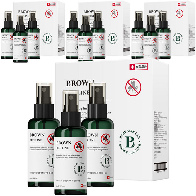 브라운 버그라인 벌레 모기기피제 스프레이, 60ml, 12개