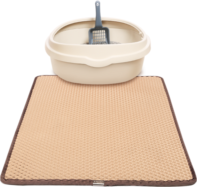 뽀시래기 고양이 사막화방지 뽕뽕 화장실매트, 베이지, 1개