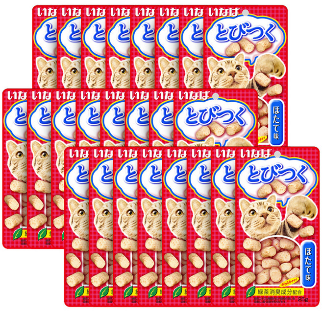 이나바 고양이 토비츠쿠, 가리비맛, 25g, 24개