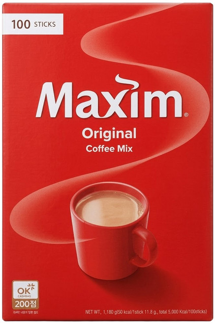Maxim 麥心 經典原味3合1咖啡, 11.8g, 100條, 1盒