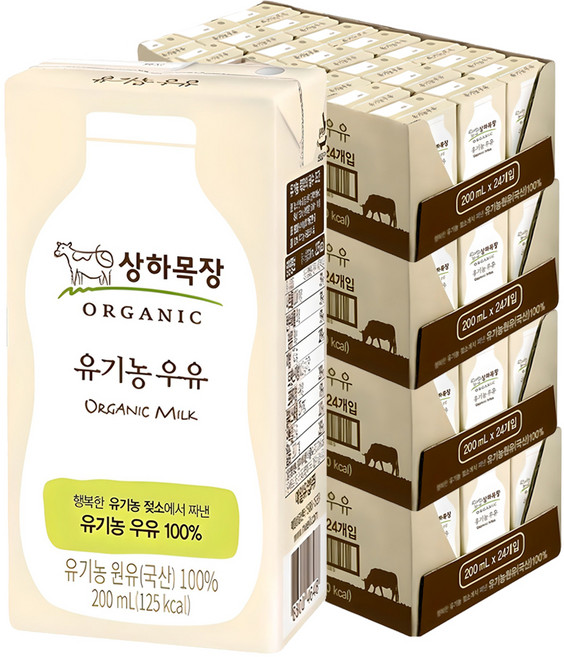 상하목장 유기농 우유, 200ml, 96개